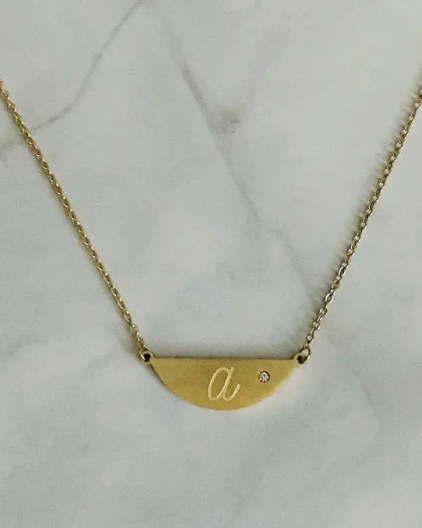 14K Gold Hamilton Sphere Monogram Initial Necklace