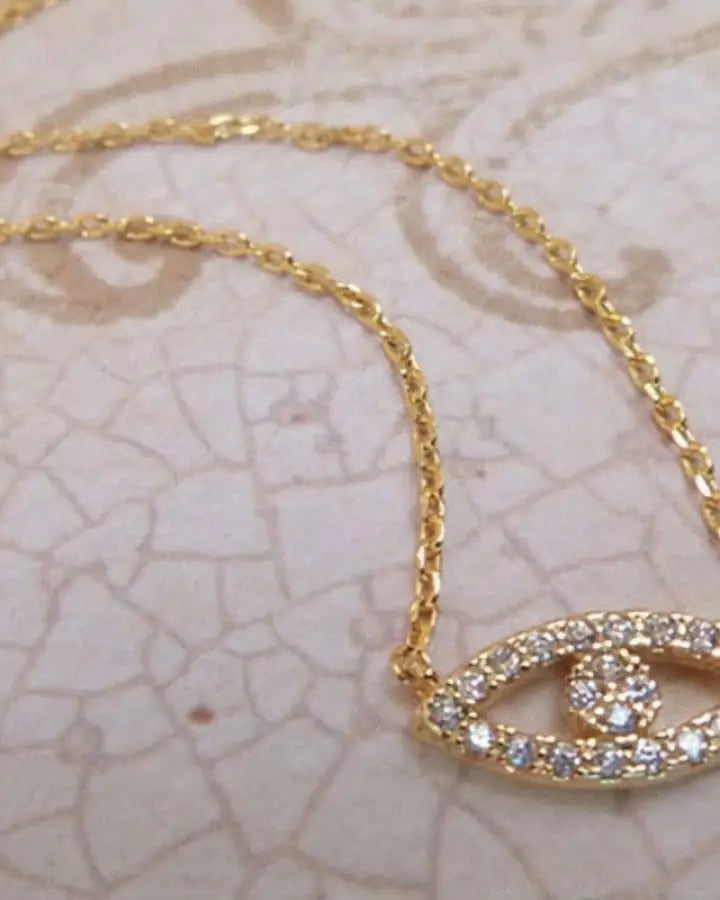 18K Gold Vermeil Eye Necklace