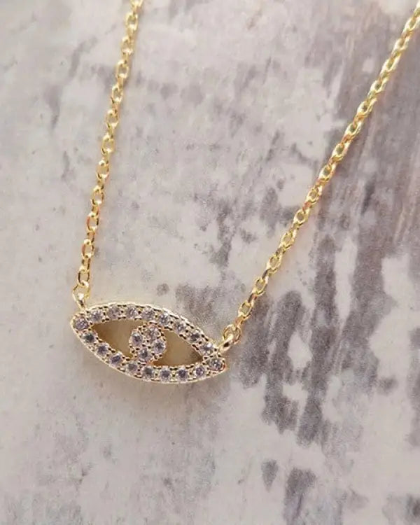 18K Gold Vermeil Eye Necklace