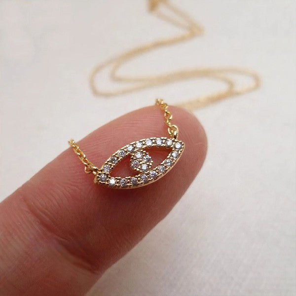18K Gold Vermeil Eye Necklace
