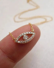 18K Gold Vermeil Eye Necklace