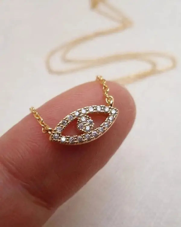 18K Gold Vermeil Eye Necklace