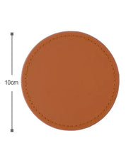 6 Round Pu Leather Coasters Set