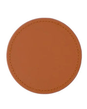 6 Round Pu Leather Coasters Set