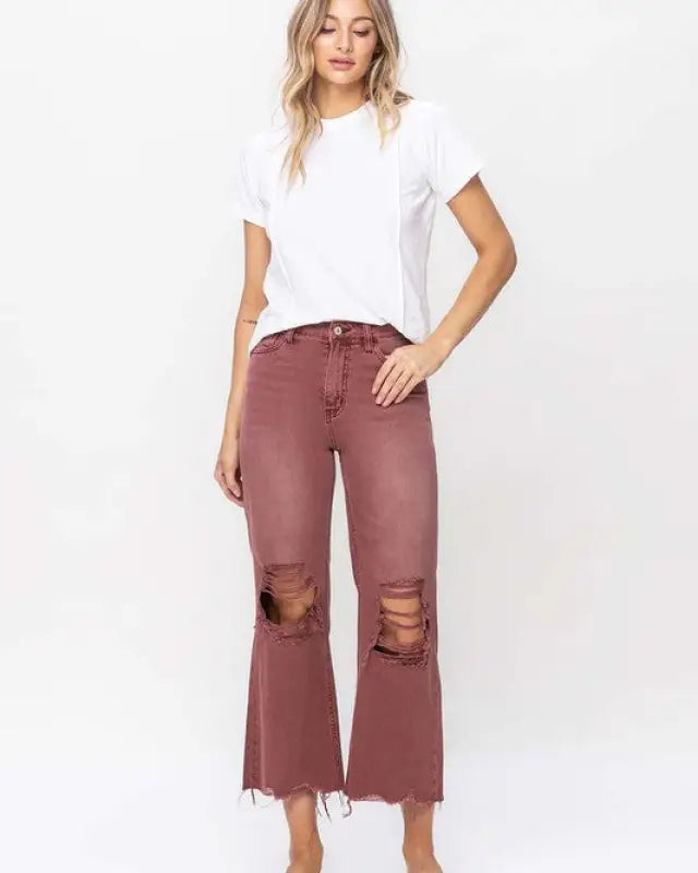 90’s Vintage High Rise Crop Flare Jeans