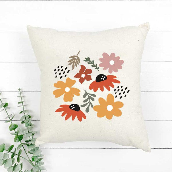 Abstract Flowers Pillow Cover