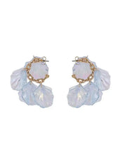 ACRYLIC PETAL STUD EARRINGS - Gdaq/ Aqua / Os - Earrings