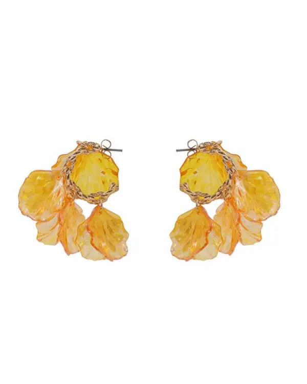 ACRYLIC PETAL STUD EARRINGS - Gdlz/Yellow / Os - Earrings