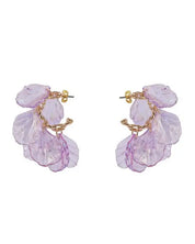 ACRYLIC PETAL STUD EARRINGS - Gdvi/ Violet / Os - Earrings