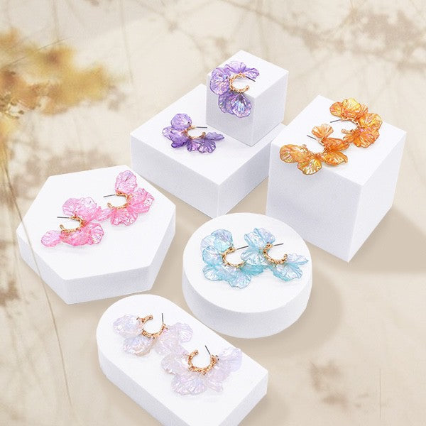 ACRYLIC PETAL STUD EARRINGS - Earrings