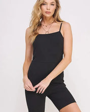 ACTIVE SPAGHETTI STRAP FITTED UNITARD ROMPER