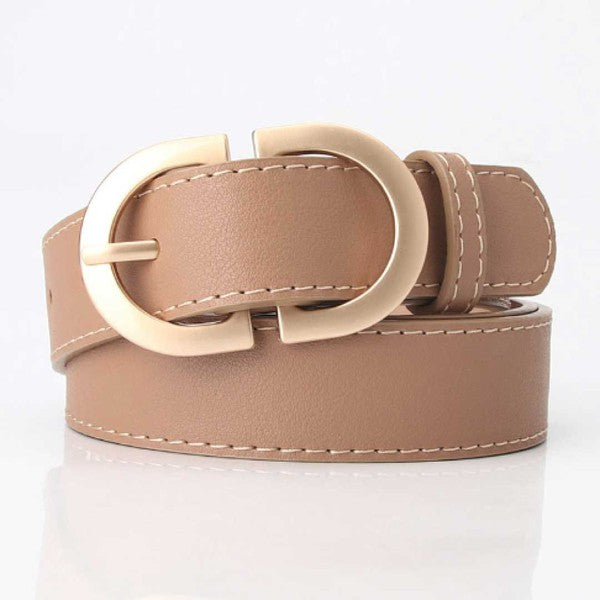 Allie Vegan Leather Belt - Khaki / OS