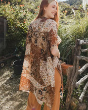 Allover Floral Print Kimono