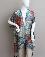 Allover Floral Print Kimono