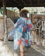 Allover Floral Print Kimono