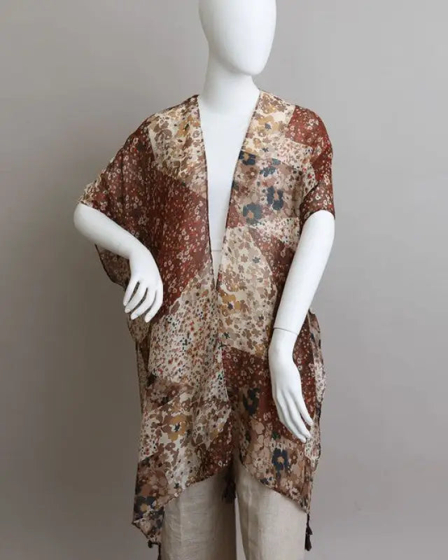 Allover Floral Print Kimono