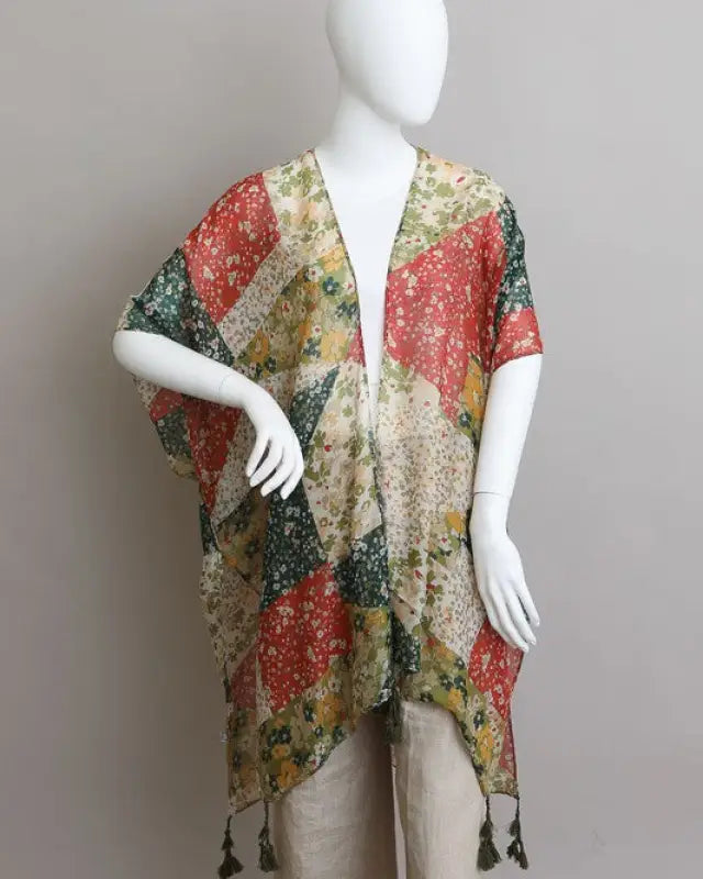 Allover Floral Print Kimono