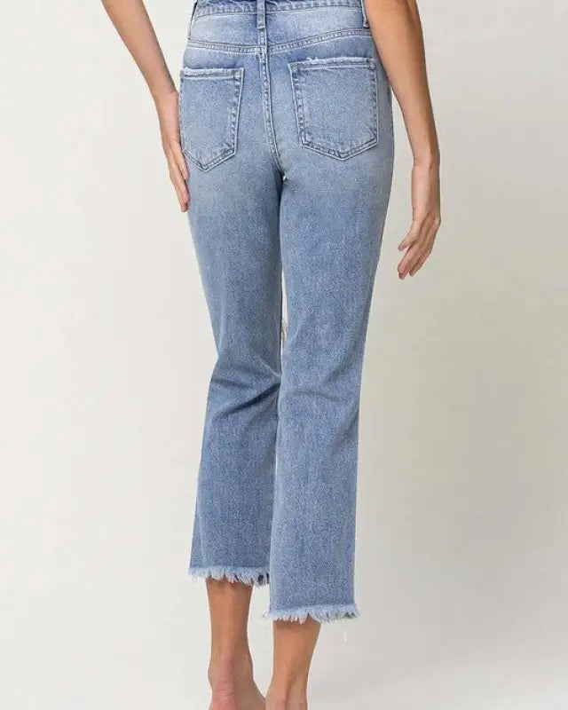 Amani Super High Rise Distressed Relaxed Straight Jeans