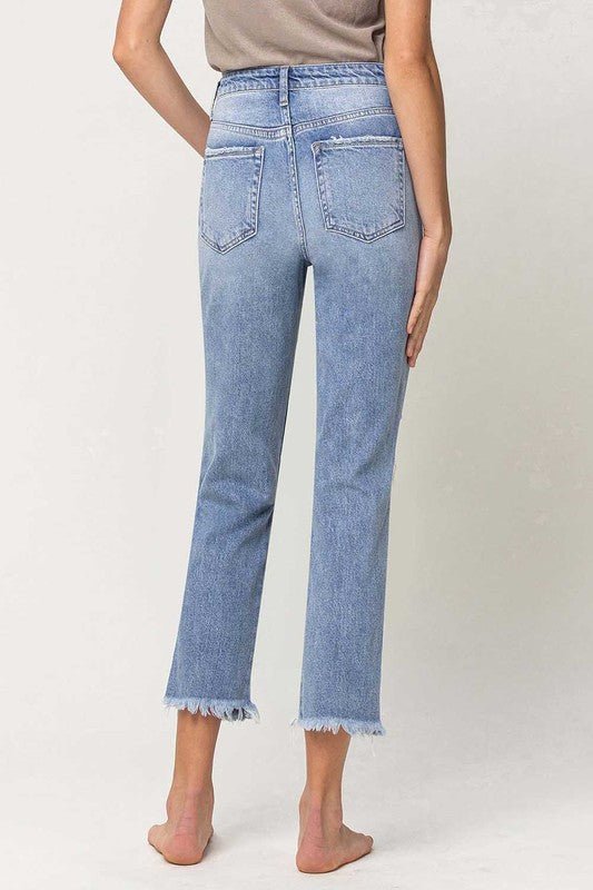 Amani Super High Rise Distressed Relaxed Straight Jeans
