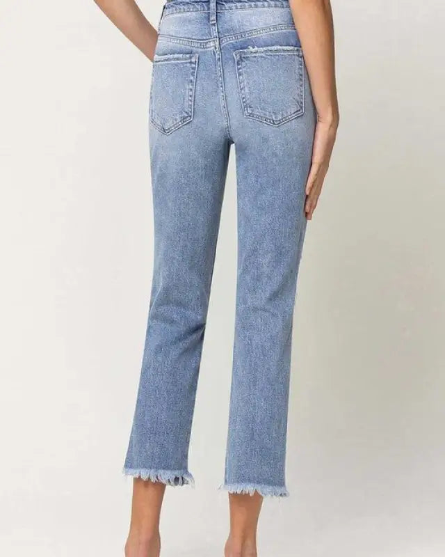 Amani Super High Rise Distressed Relaxed Straight Jeans