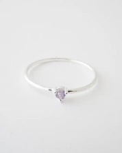 Amethyst Crystal Point Solitaire Ring