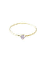 Amethyst Crystal Point Solitaire Ring