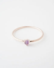 Amethyst Crystal Point Solitaire Ring