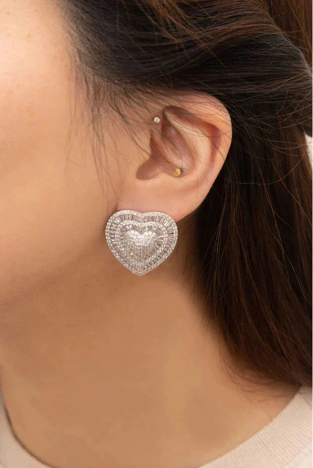 Amiya Large Heart Post Earrings
