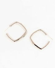 Angular Hoop Earrings - Silver / OS