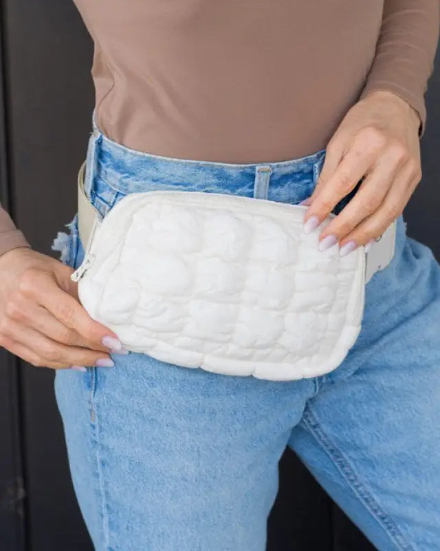 Anya Quilted Puffer Sling Belt Fanny Bum Bag