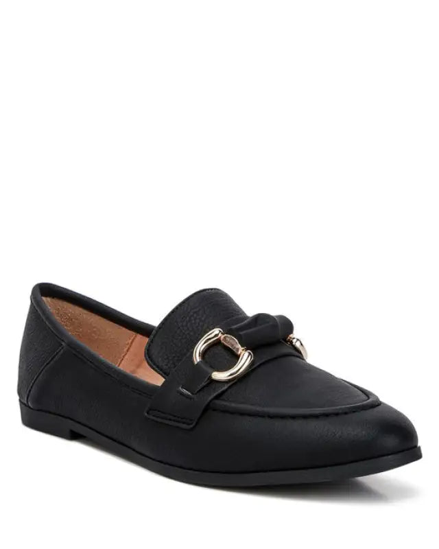 Asher Horsebit Embellished Raffia Loafers - Black / US - 5 UK - 3 EU - 36