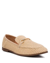 Asher Horsebit Embellished Raffia Loafers - Beige / US - 5 UK - 3 EU - 36