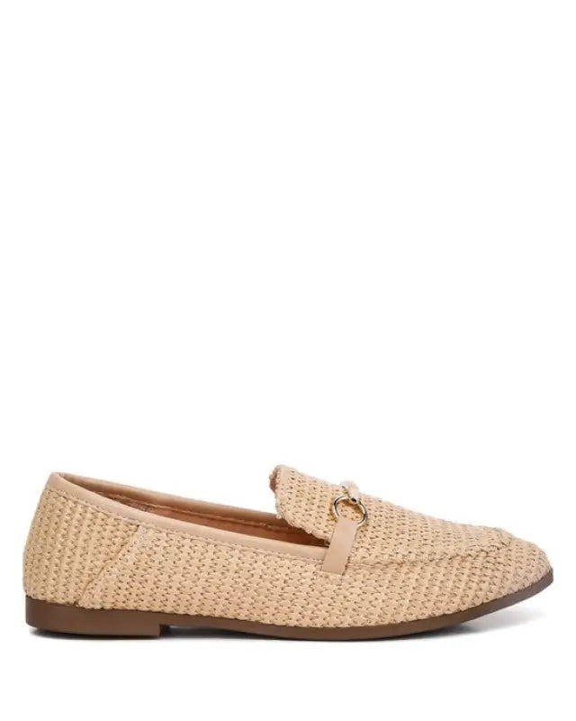 Asher Horsebit Embellished Raffia Loafers