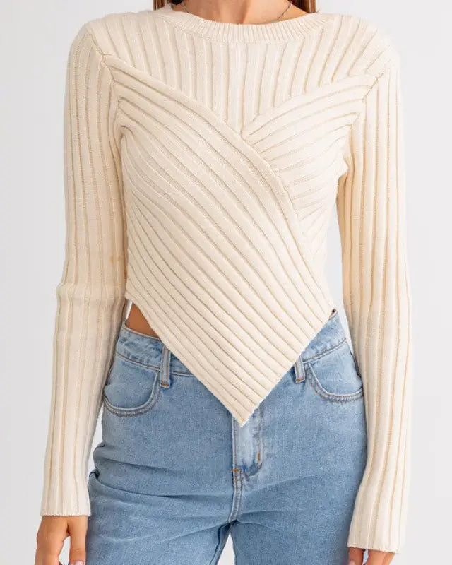 Asymmetrical Hem Sweater Top