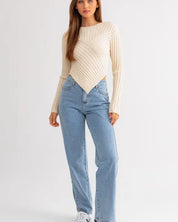 Asymmetrical Hem Sweater Top