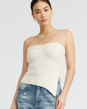 Asymmetrical Ruched Tube Top