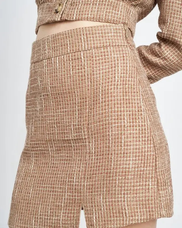 Asymmetrical Tweed Mini Skirt