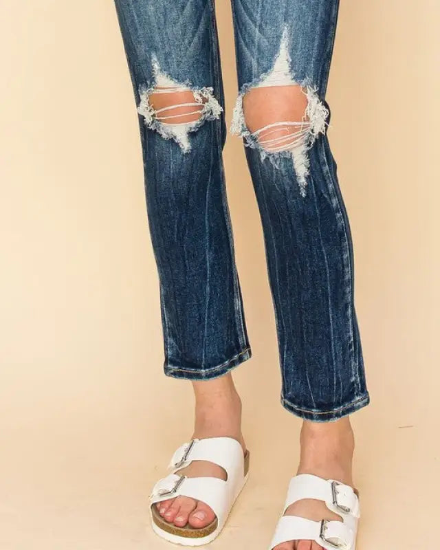 At1046Cgd High Rise Stretch Ankle Cigarette Jeans