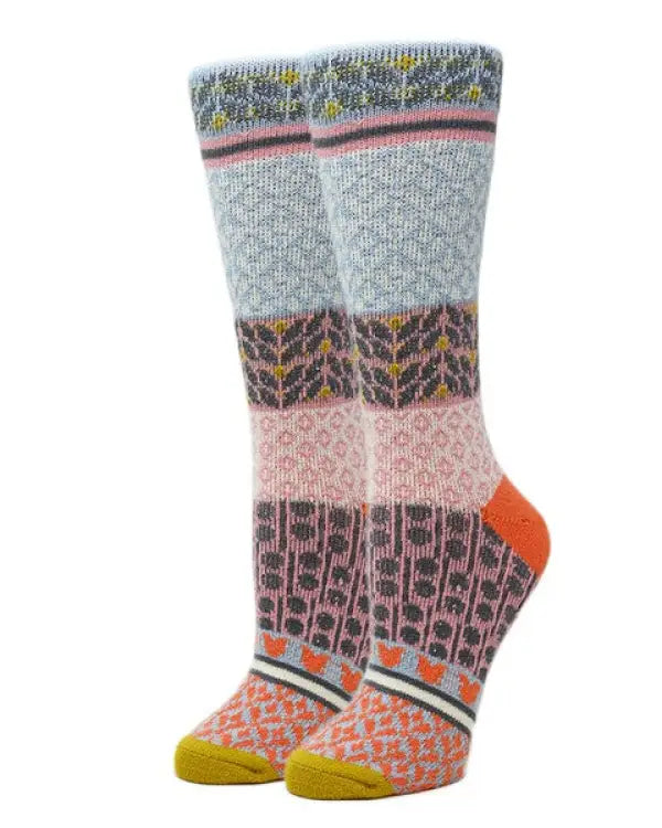 Ava - Women’s Fuzzy crew socks multicolor / WS