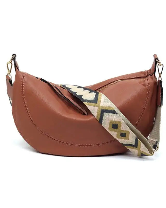 Aztec Guitar Strap Hobo Crossbody Bag - A/MAUVE