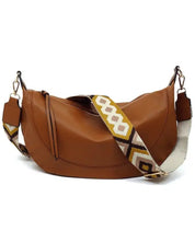 Aztec Guitar Strap Hobo Crossbody Bag - Brown