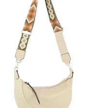 Aztec Guitar Strap Hobo Crossbody Bag - IVORY