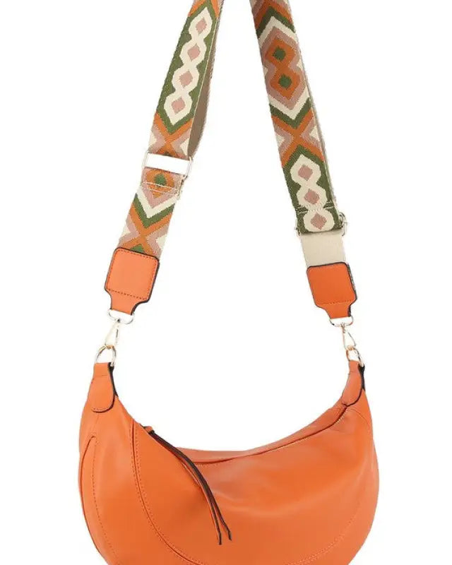 Aztec Guitar Strap Hobo Crossbody Bag - RUST