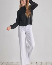 Backless Cowl Twist Back Long bubble Sleeve Top