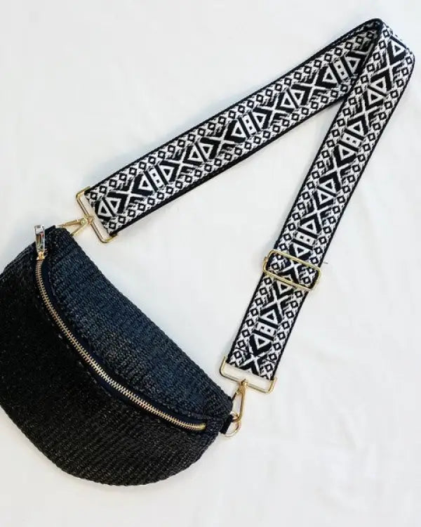 Bahama Breeze Aztec Strap Sling Bag - Black / One Size