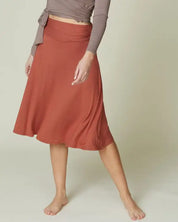 BAMBOO FLARED MID LENGTH SKIRT