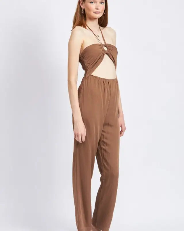 Bandeau Halter Neck Jumpsuit