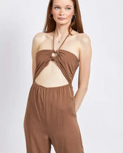 Bandeau Halter Neck Jumpsuit