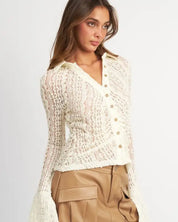 Bell Sleeve Lace Shirt Top