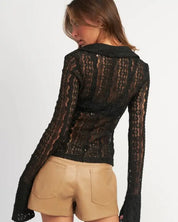 Bell Sleeve Lace Shirt Top